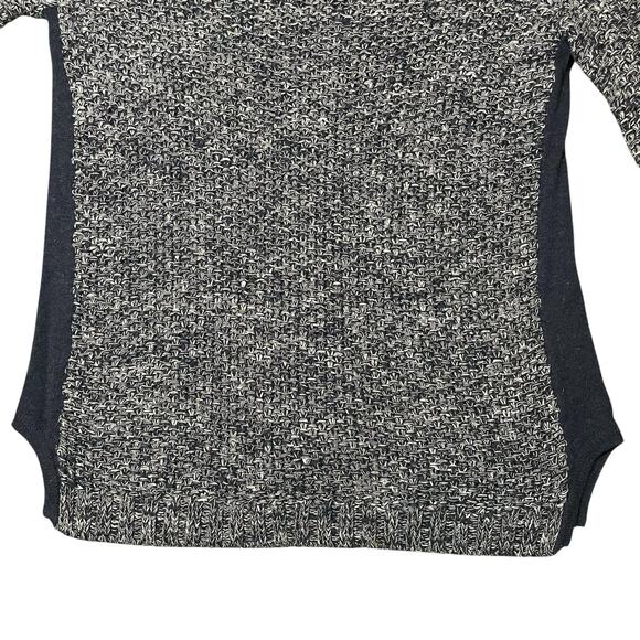 Margaret O'Leary Marled Knit Sweater Contrast Panels Navy Blue White - Size XS - Picture 5 of 7